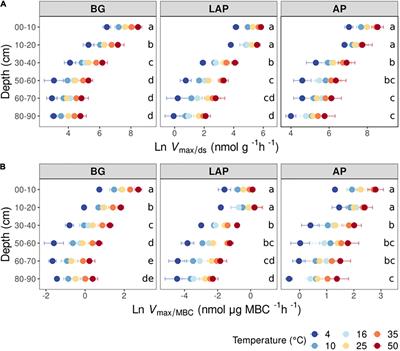 Kinetic Properties of Microbial Exoenzymes Vary With Soil Depth but Have Similar Temperature Sensitivities Through the Soil Profile